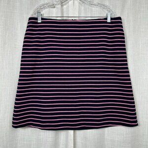 Striped Knit Skirt Size 12 Career Pockets Academia Stretch Comfortable Work Pink